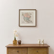 Rustic America Map Print Framed Wall Art - 40cm
