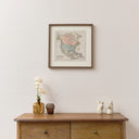 Rustic America Map Print Framed Wall Art - 40cm