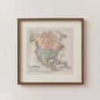Rustic America Map Print Framed Wall Art - 40cm