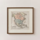 Rustic America Map Print Framed Wall Art - 40cm