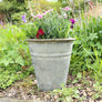 Small Rustic Grey Metal Bucket Planter Pot - 23cm
