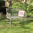 Rustic Cream Vintage Metal Garden Bench