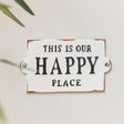 Rustic White Metal 'Happy Place' Wall Sign