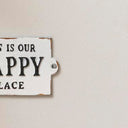 Rustic White Metal 'Happy Place' Wall Sign