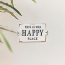 Rustic White Metal 'Happy Place' Wall Sign