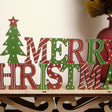 Rustic Wooden Green &amp; Red Merry Christmas Sleigh Sign