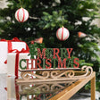 Rustic Wooden 'Merry Christmas' Red & Green Sleigh - 29cm