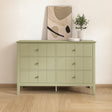 Sage Green 6 Drawer Chest Of Drawers - Padstowe Sage Green Range