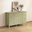 Sage Green 6 Drawer Chest Of Drawers - Padstowe Sage Green Range