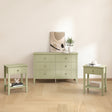 Sage Green 6 Drawer Chest Of Drawers & Pair Of One Drawer Bedside Tables - Padstowe Sage Green Range