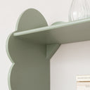 Sage Green Scalloped Wall Shelf with 3 Shelf Units