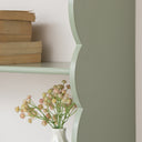 Sage Green Scalloped Wall Shelf with 3 Shelf Units