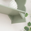 Sage Green Scalloped Wall Shelf with 3 Shelf Units