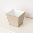 Sandy Beige Metal Planter Pot with Gold Feet - 17cm x 16.5cm