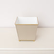 Sandy Beige Metal Planter Pot with Gold Feet - 17cm x 16.5cm