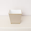 Sandy Beige Metal Planter Pot with Gold Feet - 17cm x 16.5cm