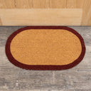 Scalloped Hallway Clearance Bundle - Wine Red Sideboard, Gold Wall Mirror, Round Gold Planter &amp; Oval Coir Door Mat
