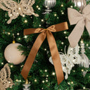 Set of 10 Chocolate Brown Satin Christmas Bow Decorations