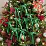 Set of 10 Forest Green Satin Christmas Bow Decorations