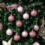 Set of 10 Mixed Pink Glitter Christmas Baubles