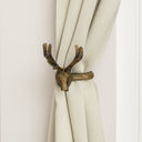 Set of 2 Antique Gold Metal Reindeer Curtain Tie Backs