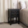 Set Of 2 Black 2 Drawer Bedside Tables with Shelf - Briggs Range
