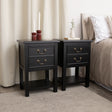 Set Of 2 Black 2 Drawer Bedside Tables with Shelf - Briggs Range