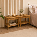 Set of 2 Bohemian Natural Mango Wood Side / Coffee Tables - Freya Wood Range