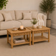 Set of 2 Bohemian Natural Mango Wood Side / Coffee Tables - Freya Wood Range