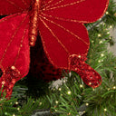Deep Red Glitter Velvet Butterfly Tree Decoration - 22cm
