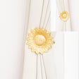 Set of 2 Gold Metal Sunflower Wall Mounted Tie Backs