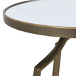 Set of 2 Metal Gold Mirrored Top Side Tables