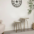 Set of 2 Metal Gold Mirrored Top Side Tables