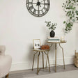 Set of 2 Metal Gold Mirrored Top Side Tables