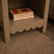 Set Of 2 One Drawer Scalloped Bedside Tables - Staunton Taupe Range