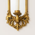 Set of 2 Ornate Antique Gold Mirrored Candle Sconces