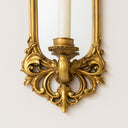Set of 2 Ornate Antique Gold Mirrored Candle Sconces