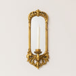 Set of 2 Ornate Antique Gold Mirrored Candle Sconces