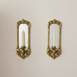 Set of 2 Ornate Antique Gold Mirrored Candle Sconces