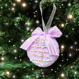 Set of 2 Pink &amp; Purple Pastel Hanging Macaron Bauble Decorations - 5.5cm