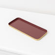 Set Of 2 Rectangular Metal Oxblood Red and Gold Decorative Trays
