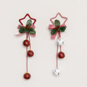 Set of 2 Red &amp; White Star Shaped Hanging Christmas Decorations