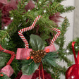 Set of 2 Red &amp; White Star Shaped Hanging Christmas Decorations