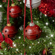 Set of 2 Red &amp; White Star Shaped Hanging Christmas Decorations