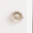 Set of 2 Silver Metal Sunflower Wall Mounted Tie Backs