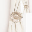 Set of 2 Silver Metal Sunflower Wall Mounted Tie Backs