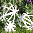 Set Of 3 Antique Cream Decorative Garden Spheres