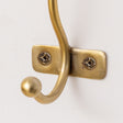 Set of 3 Antique Gold Metal Single Wall Hooks