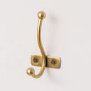 Set of 3 Antique Gold Metal Single Wall Hooks