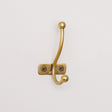 Set of 3 Antique Gold Metal Single Wall Hooks